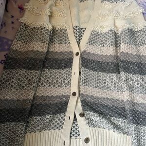 Banana Republic Cream and Gray Cardigan